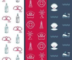 nautische verticale banners vector