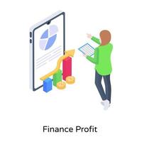 download premium isometrisch concept icoon van financiële winst vector