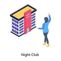 nachtclub isometrische illustratie is klaar voor premium gebruik vector