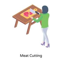 persoon met barbecue, conceptuele icon vector