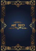 art deco belettering blauwe lijst vector