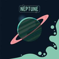 Neptunus planeet en naam vector