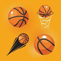 vier basketbal sport ballonnen vector