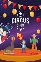 circusshow belettering en slingers vector