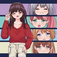 meisjes gezichten anime stijl