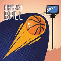 basketbal belettering en ballon vector