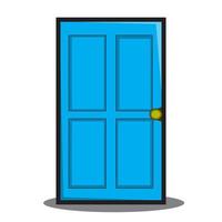 illustratie vectorafbeeldingen van een gesloten blauwe deur vector