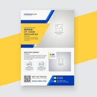 moderne abstracte huishoudapparatuur reparatie service flyer ontwerpsjabloon vector