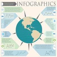 Een infografiek met een wereldbol vector