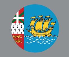 Saint Pierre en Miquelon vlag nationaal Noord-Amerika embleem pictogram vector illustratie abstract ontwerp element