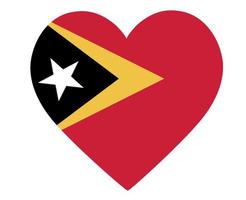 Oost-Timor vlag nationaal Azië embleem hart pictogram vector illustratie abstract ontwerp element