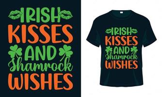 Ierse kussen en klaverwensen - st. patrick's day t-shirt ontwerp vector