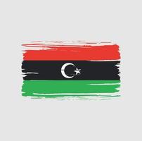Libië vlag penseelstreek. nationale vlag vector