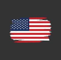 Amerikaanse vlag penseelstreken. vlag van het nationale land vector