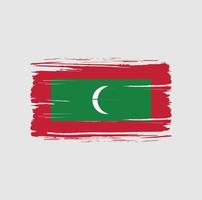 Maldiven vlag penseelstreek. nationale vlag vector