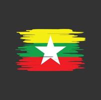 Myanmar vlag penseelstreken vector