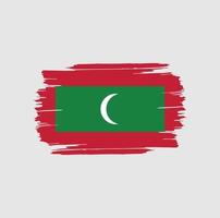 Malediven vlag penseelstreken. vlag van het nationale land vector