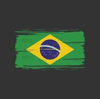 braziliaanse vlag penseelstreek. nationale vlag vector