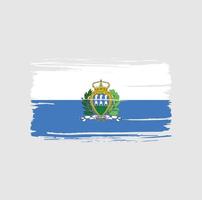 san marino vlag penseelstreek. nationale vlag vector