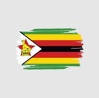 zimbabwaanse vlag penseelstreken. vlag van het nationale land vector