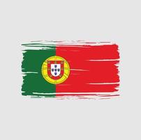 Portugese vlag penseelstreek. nationale vlag vector