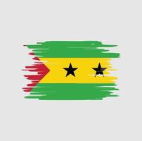 Sao Tomé en Principe vlag penseelstreken vector