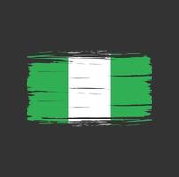 Nigeria vlag penseelstreek. nationale vlag vector