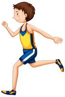 Een runner karakter op witte achtergrond vector