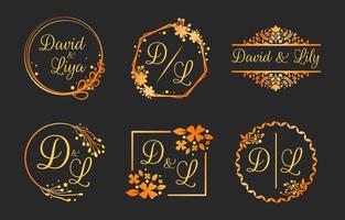 luxe bruiloft monogram vector