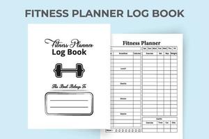 fitness planner logboek interieur. dagelijkse oefening notebook en maaltijdplanner sjabloon. tijdschrift interieur. fitness planner dagboek met dagelijkse maaltijdplanner notebook interieur. vector