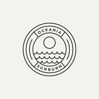 oceaan zomer minimalistische lijntekeningen embleem logo icoon vector
