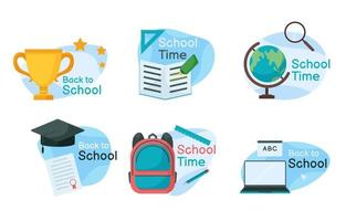 schoollabel collectie set vector