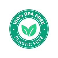 100% BPA-vrij. 100 procent kunststofvrij. vector