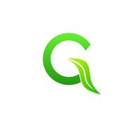 sjabloon logo ontwerp groen blad initialen g vector