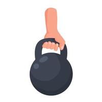 gewicht. atleet met kettlebell voor krachtoefeningen. vector