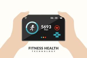 handen met fitness activity tracker vector