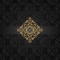 Abstract donker naadloos patroon met gouden element vector