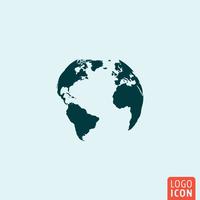 Earth globe pictogram vector