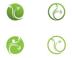 groene blad ecologie natuurelement vector pictogram ...