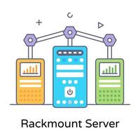 rackmount server plat conceptueel bewerkbaar pictogram vector