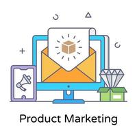 bewerkbaar plat overzichtsontwerp van productmarketingpictogram vector