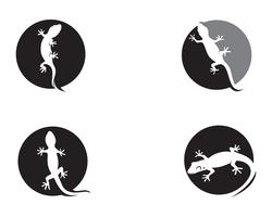 Hagedis Chameleon Gecko Silhouette zwarte vector 10