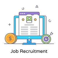 een plat concept icoon van job recruitment vector