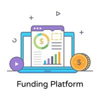 een online financieringsplatform platte omtrek vector