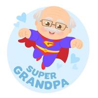 fijne grootoudersdag, superheld. vector