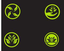 Logo&#39;s groene blad ecologie natuurelement vector pictogram