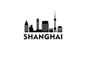 shanghai stadsgezicht logo silhouet ontwerp vector