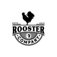 vintage kippenboerderij bedrijfslogo met haan icoon logo ontwerp inspiratie vector