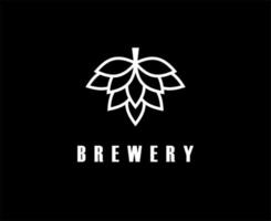 eenvoudige hopbloem voor bierbrouwen brouwerij logo-ontwerp vector