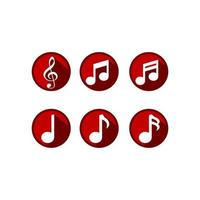 muziek toon icon set vector design